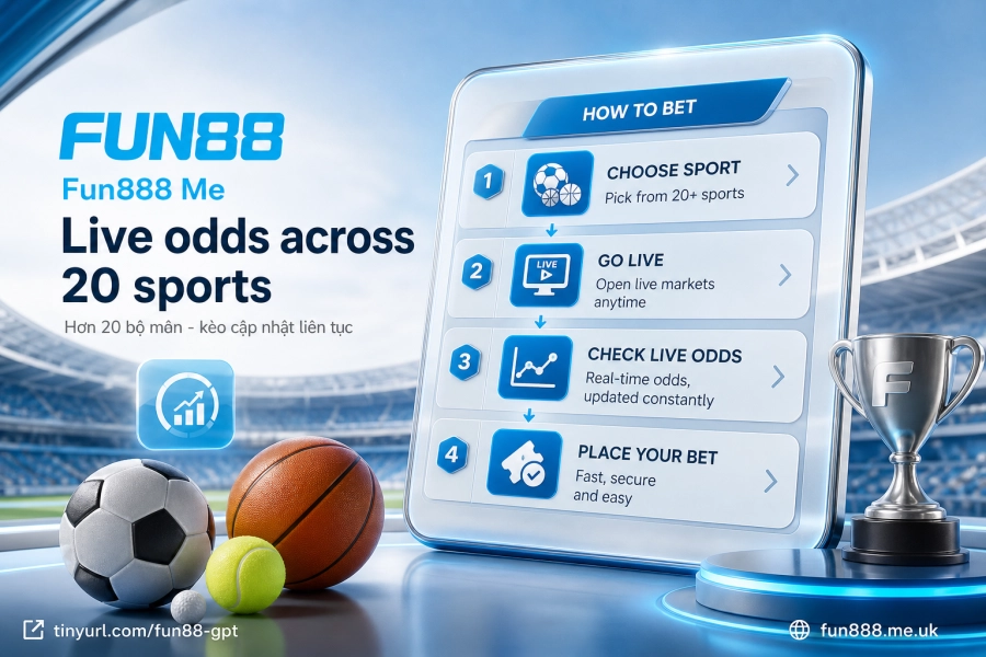 Cá cược thể thao Fun88 hơn 20 bộ môn kèo live Saba Sports IM Sports