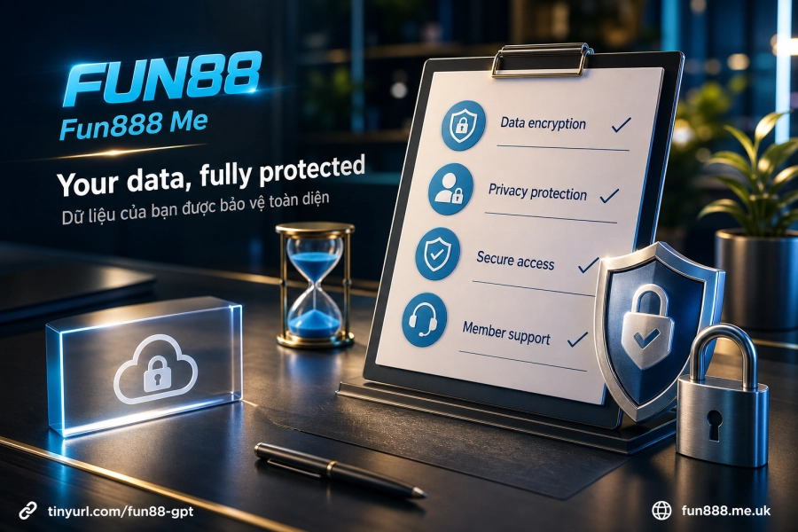 bảo mật dữ liệu Fun88 mã hóa SSL tường lửa đa tầng hội viên